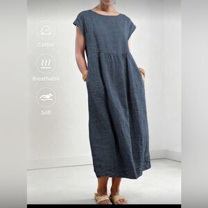 BUNDLE Linen Chambray Blue Women's Dress